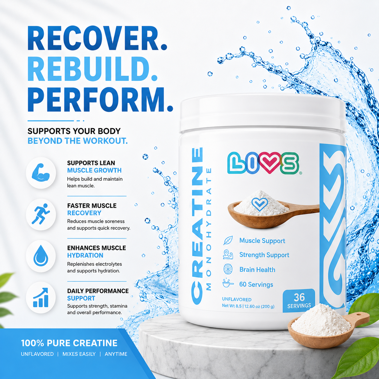 Creatine Monohydrate 5g (Unflavored)